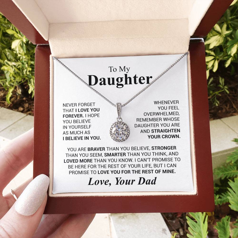 To My Daughter Necklace – Graduation & Christmas Gift from Dad – Eternal Hope Necklace