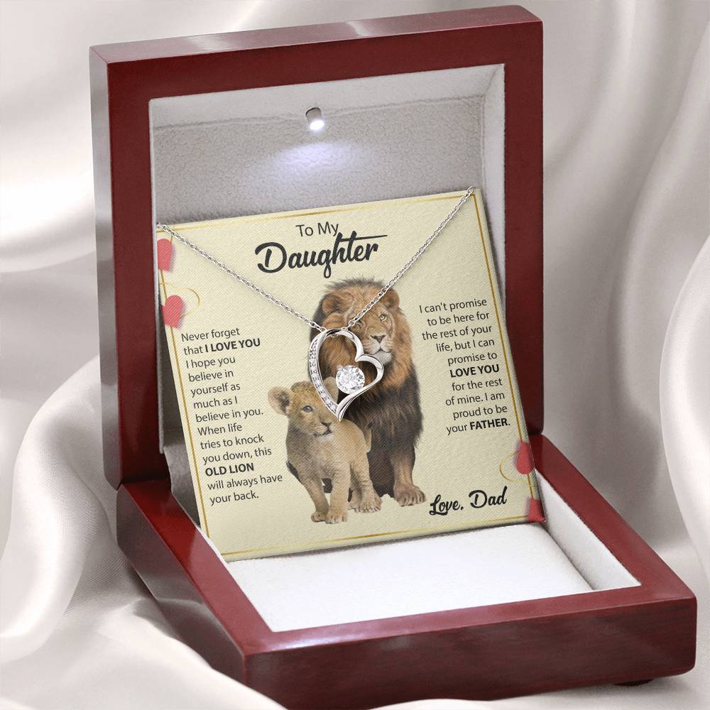 To My Daughter Necklace - Best Surprise Gift for Daughter from Dad for Graduation, Birthday & Christmas - Forever Love Necklace