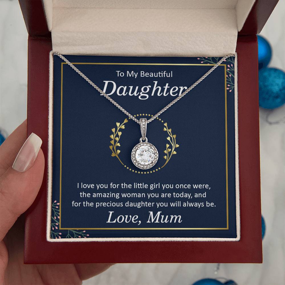To My Daughter Necklace – Daughter Necklace for Graduation Birthday Occasions from Mum – Eternal Hope Necklace