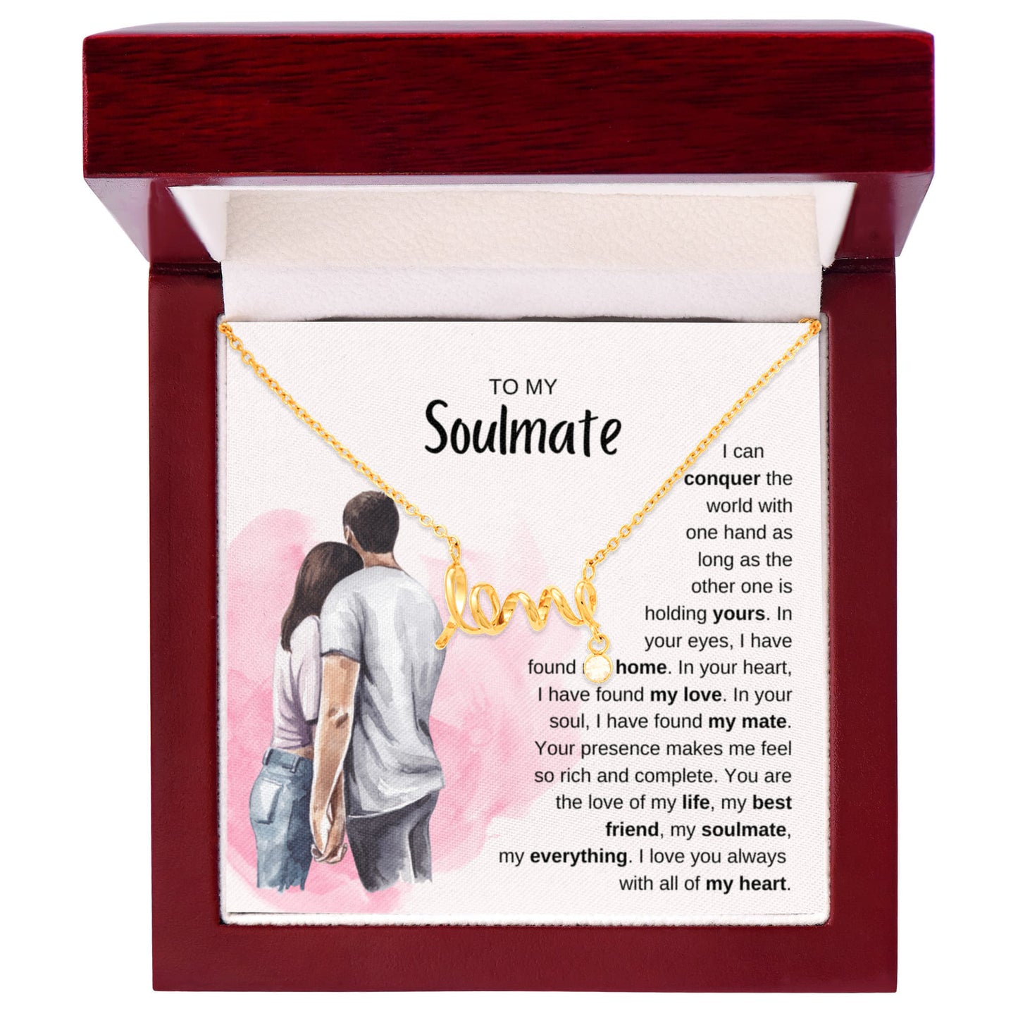 To My Soulmate Necklace - Best Soulmate Gift Idea for Valentine’s Day & Everyday Romance - Scripted Love Necklace