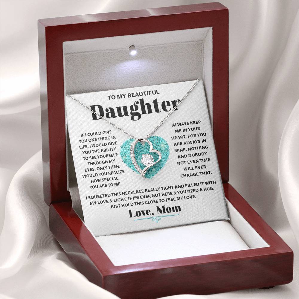 To My Daughter Necklace – Holiday Gift for Daughter Graduation from Mom – Forever Love Necklace