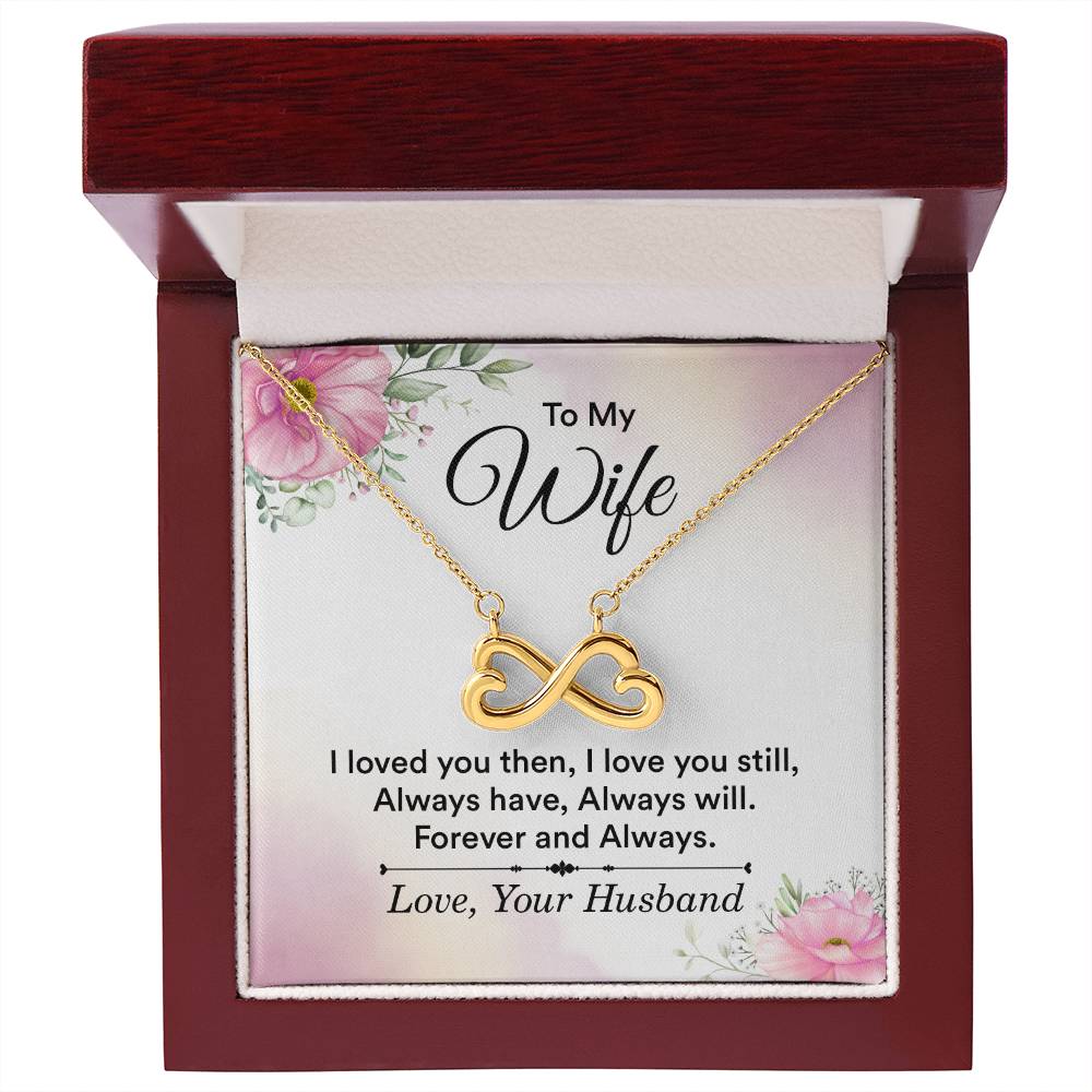 To My Wife Necklace - Romantic Birthday Jewelry Gift from Husband for Valentine’s Day & Long Lasting Memories - Endless Love Necklace