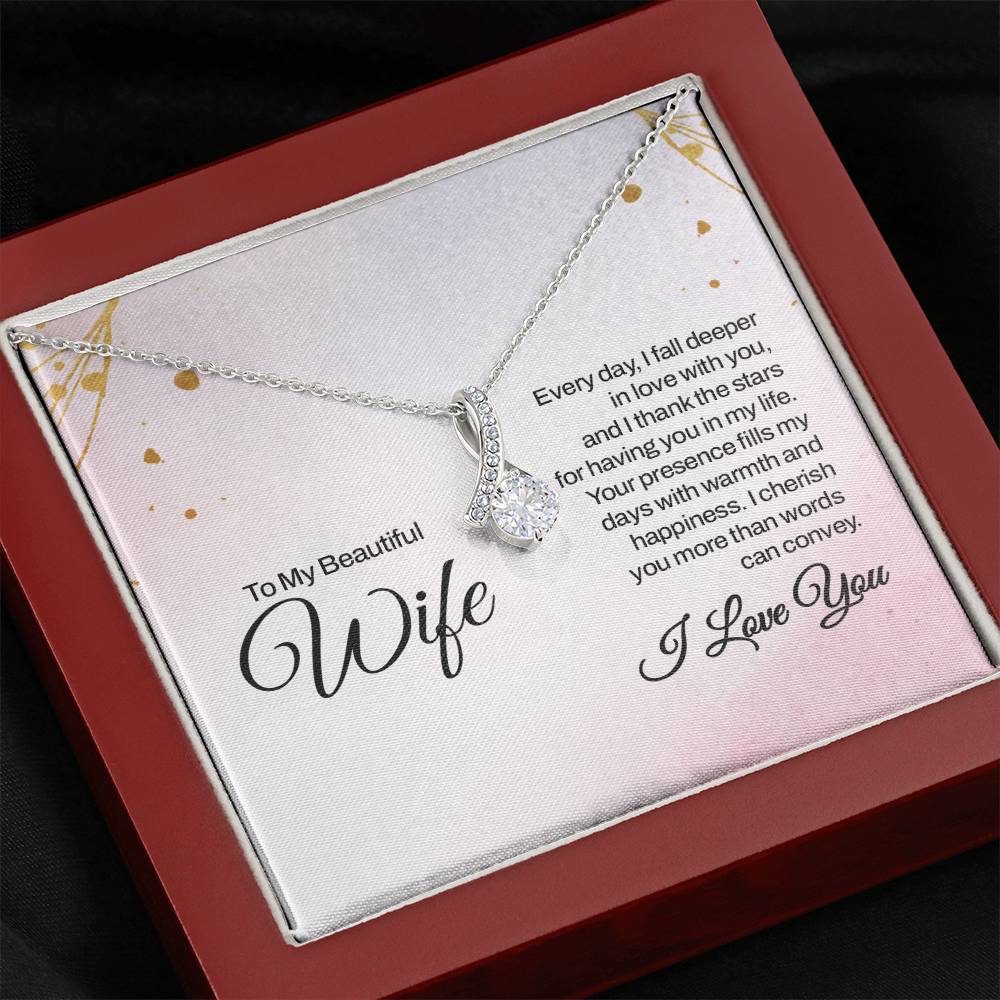 Unique Gift for Wife - Loving Jewelry from Husband for Birthday, Valentine’s Day & Holidays - Alluring Beauty Necklace