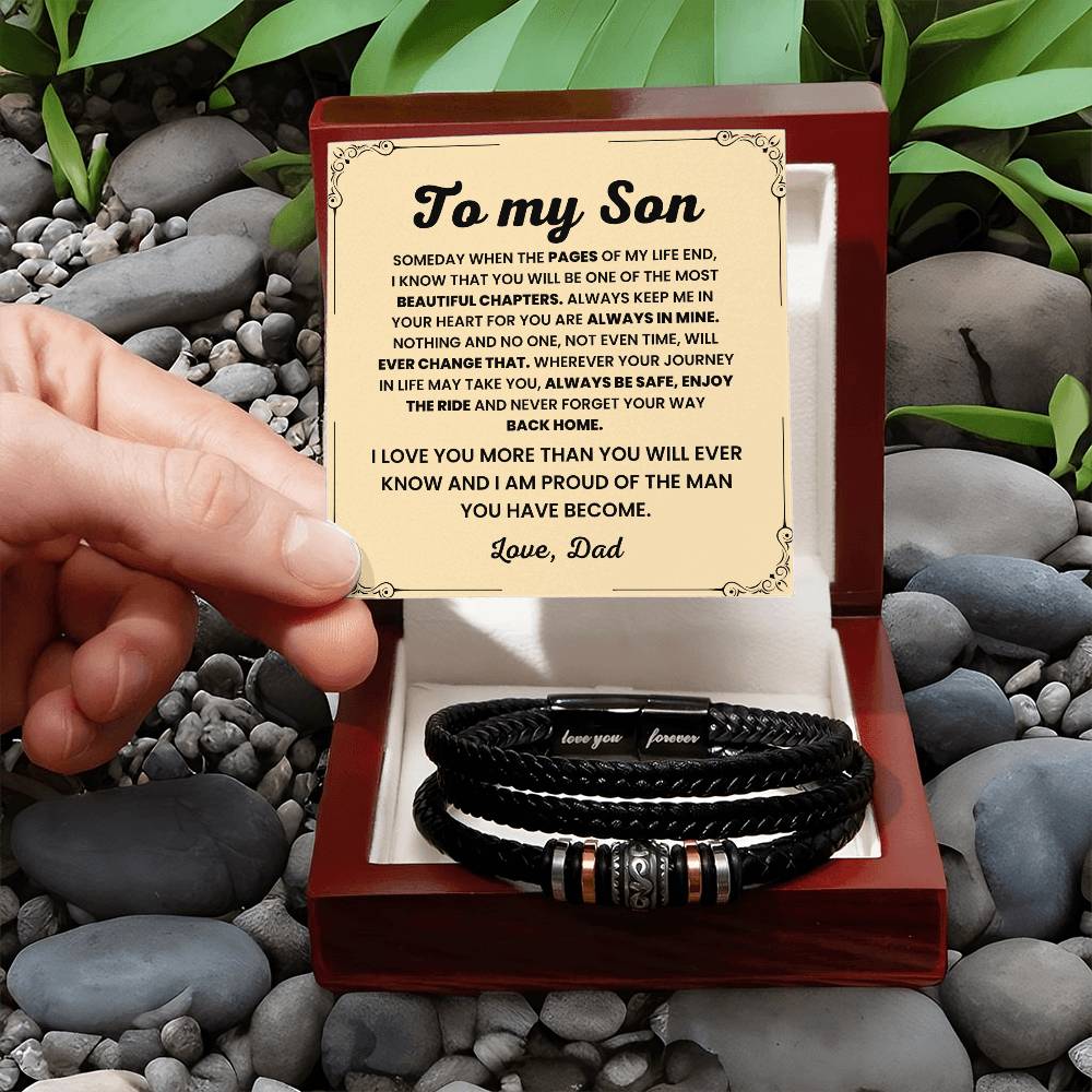 To My Son – Graduation, Christmas Jewelry from Dad – Love You Forever Bracelet