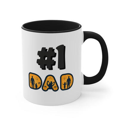 #1 Dad Accent Coffee Mug - Black and white