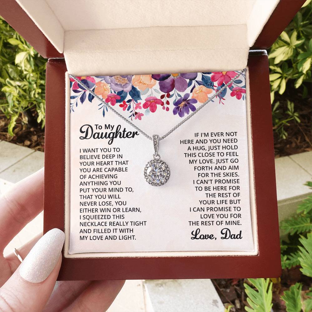 To My Daughter Necklace – Dad to Daughter Birthday Jewelry – Eternal Hope Necklace