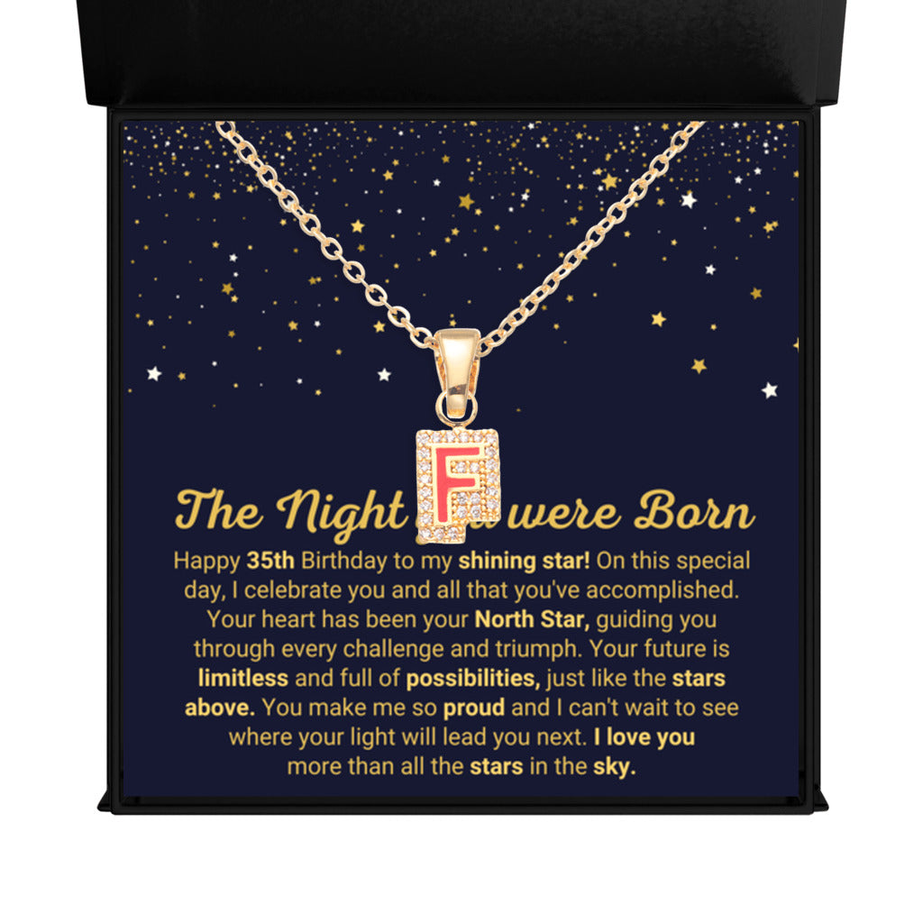 35th Birthday Gift for Her - F Initial