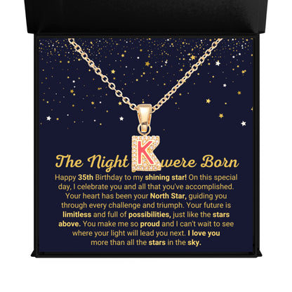 35th Birthday Gift for Her - K Initial