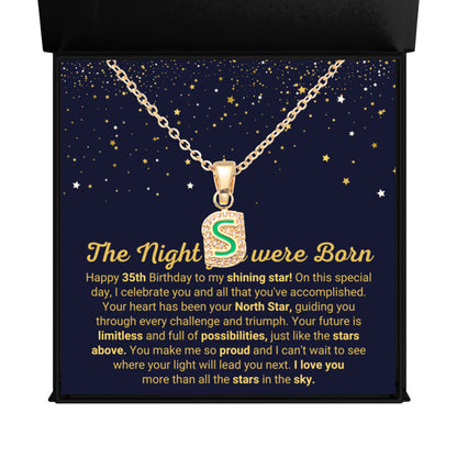 35th Birthday Gift for Her - S Initial
