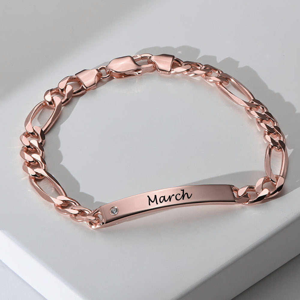 Bar diamond bracelet - Rose Gold