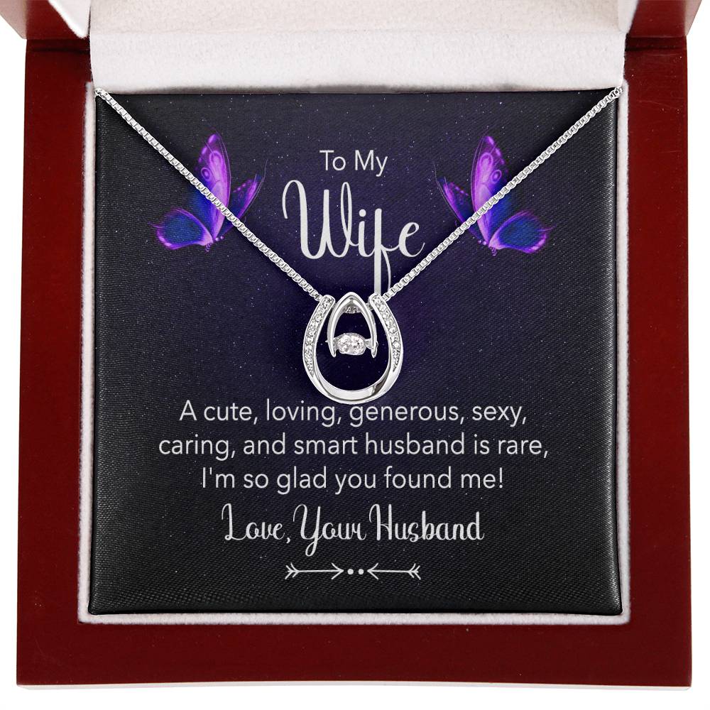 Anniversary Gift for Wife from Husband - Sweet Romantic Jewelry for Valentine’s Day - Lucky In Love Necklace