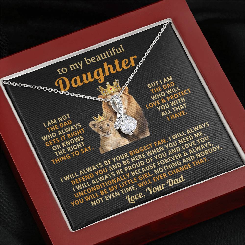 To My Beautiful Daughter Necklace - I will always be your biggest fan - Gift for Daughter from Dad - Alluring Beauty Necklace