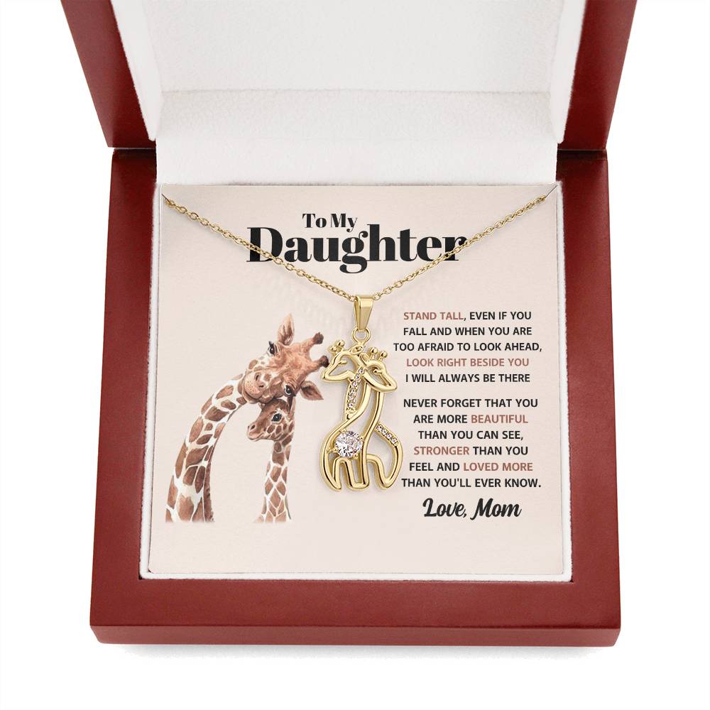 To My Daughter - Always Stand Tall - Giraffe Necklace Gift Set