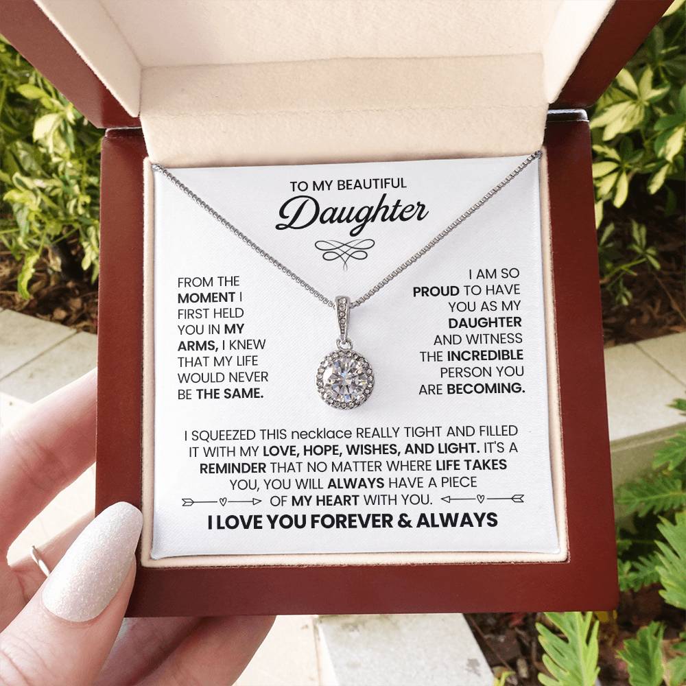 To My Daughter Necklace - Heartwarming Gift for Daughter’s Special Day - Eternal Hope Necklace