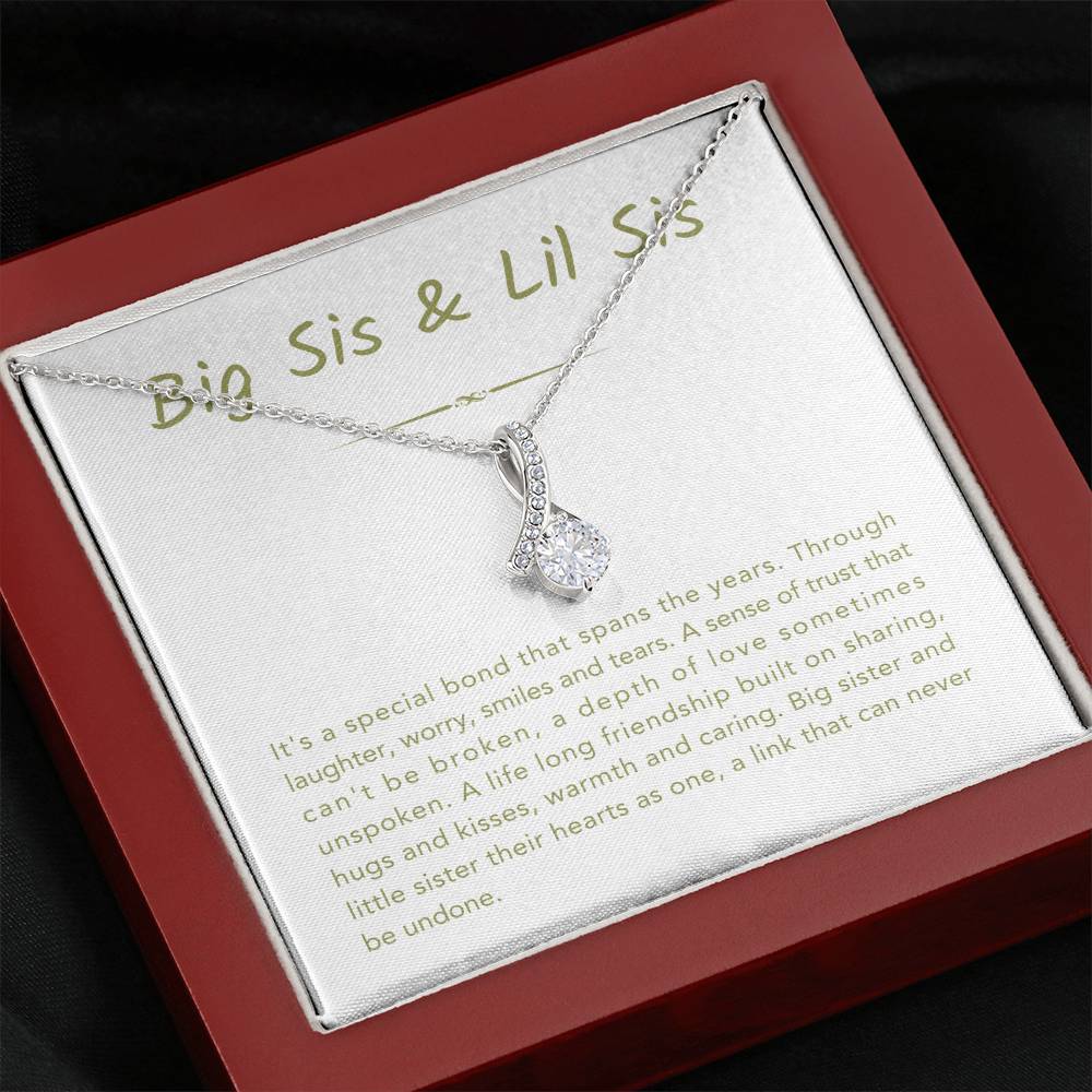 Big Sis & Lil Sis Necklace - It's a special bond that spans the years - Gift for Sisters - Alluring Beauty Necklace