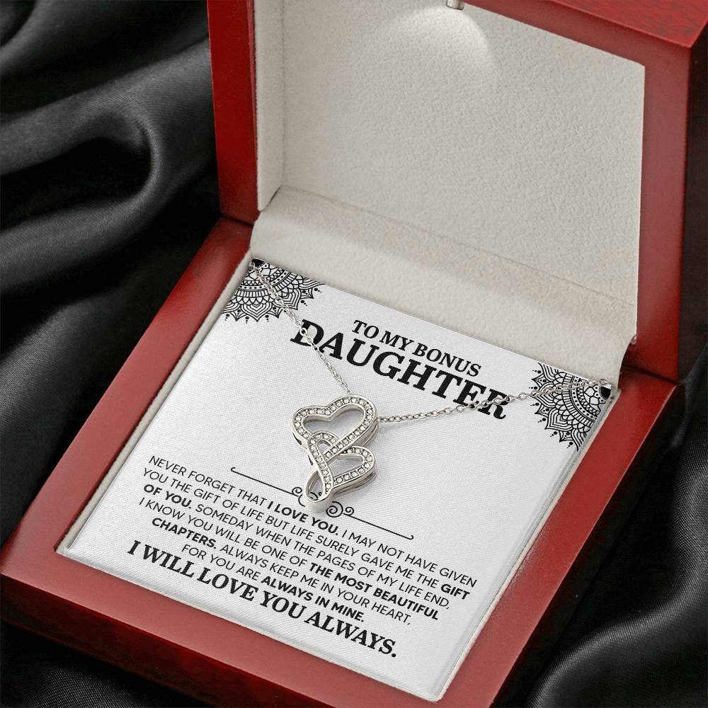 To My Daughter Necklace – Daughter Christmas Graduation Jewelry Gift – Heart-to-heart Pendant Necklace