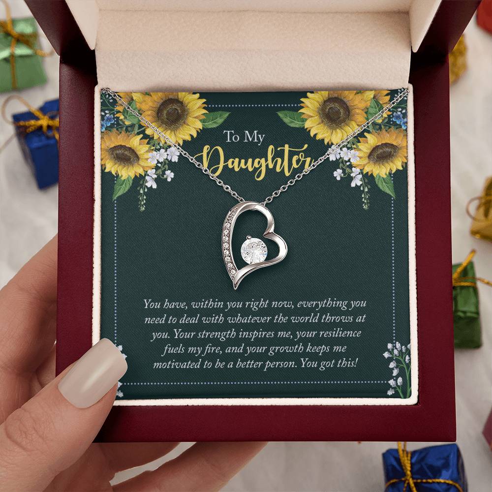 To My Daughter Necklace – Birthday Christmas Gift Necklace for Daughter – Forever Love Necklace