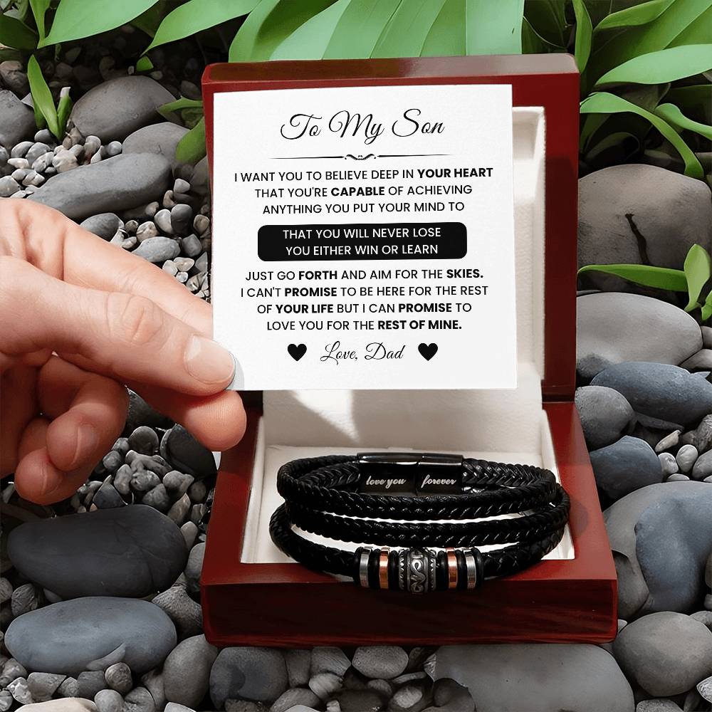 Dad to Son Bracelet – High School Graduation, Birthday Gift – Love You Forever Bracelet