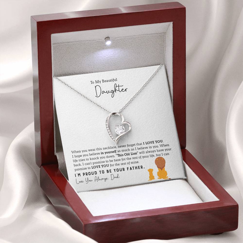 To My Daughter Necklace - Emotional Jewelry from Dad to Celebrate Love Every Day & Always - Forever Love Necklace