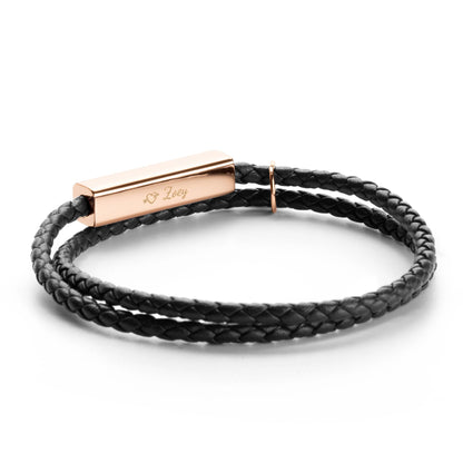 Ricordi Italian Leather Wrap Bracelet(Jet Black)