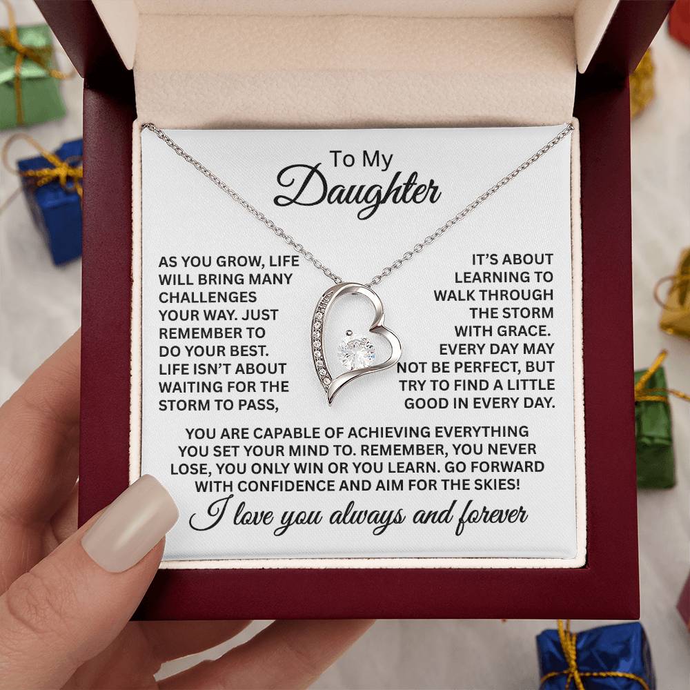 To My Daughter Gift from Dad - I love you always and forever - Forever Love Necklace