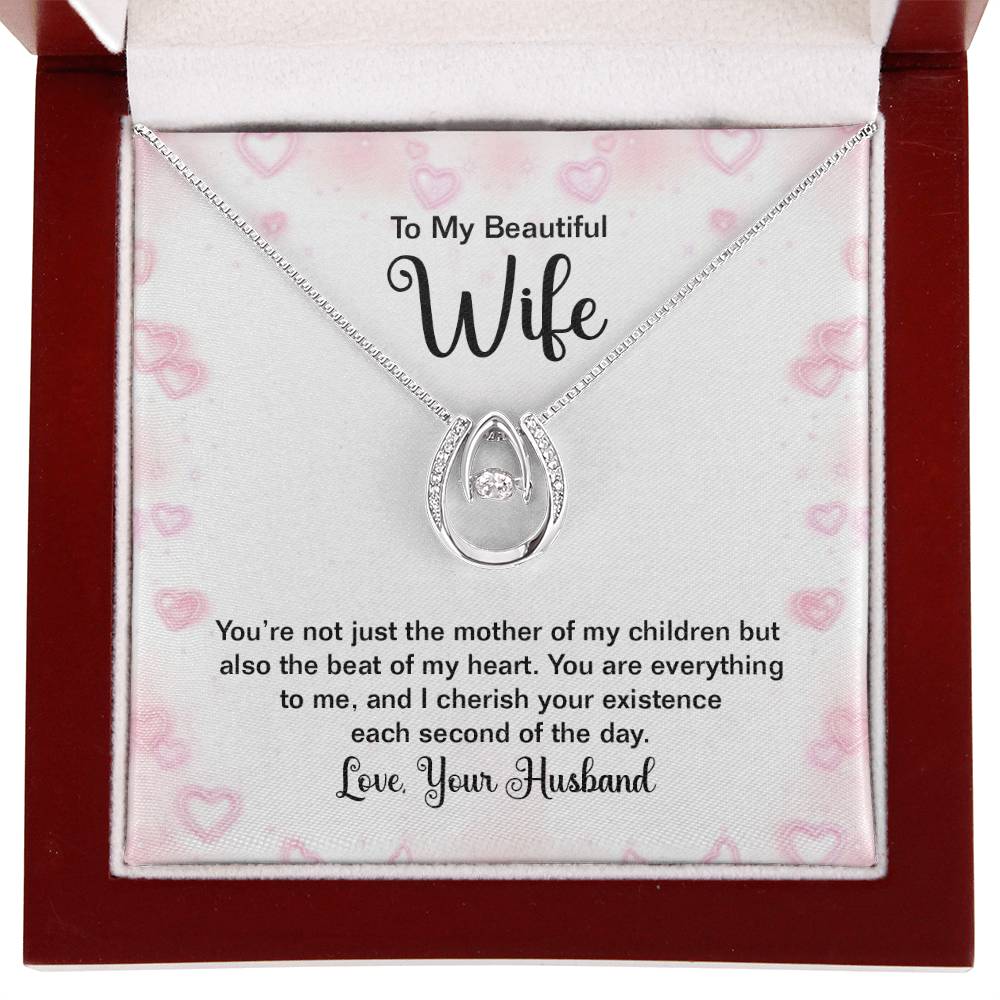 Wife Birthday Gift from Husband - Romantic Jewelry for Valentine’s Day & Anniversaries - Lucky In Love Necklace