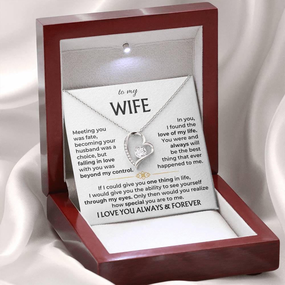 Love Gift for Wife from Husband - Sentimental Jewelry for Valentine’s Day, Anniversary, Birthday & Christmas - Forever Love Necklace