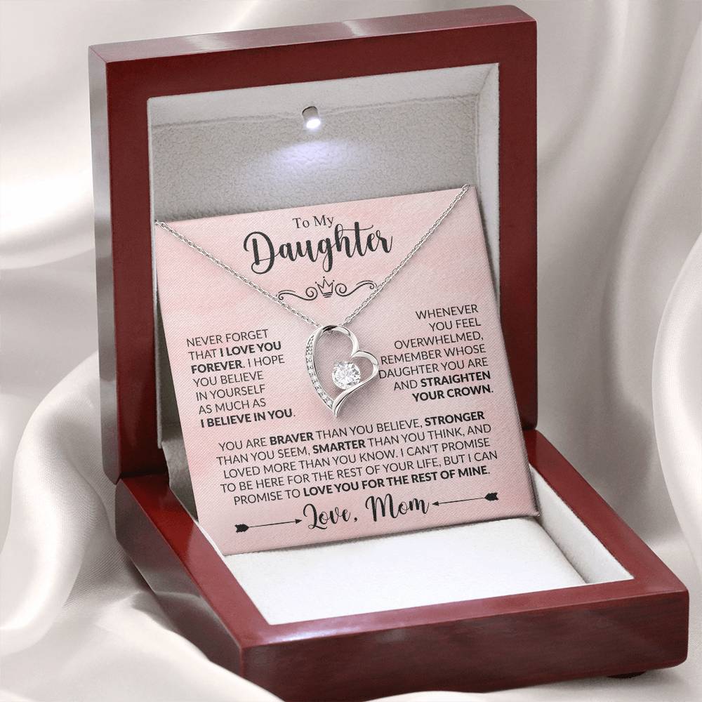 To My Daughter Necklace - Best Gift for Daughter’s Birthday from a Loving Mom - Forever Love Necklace