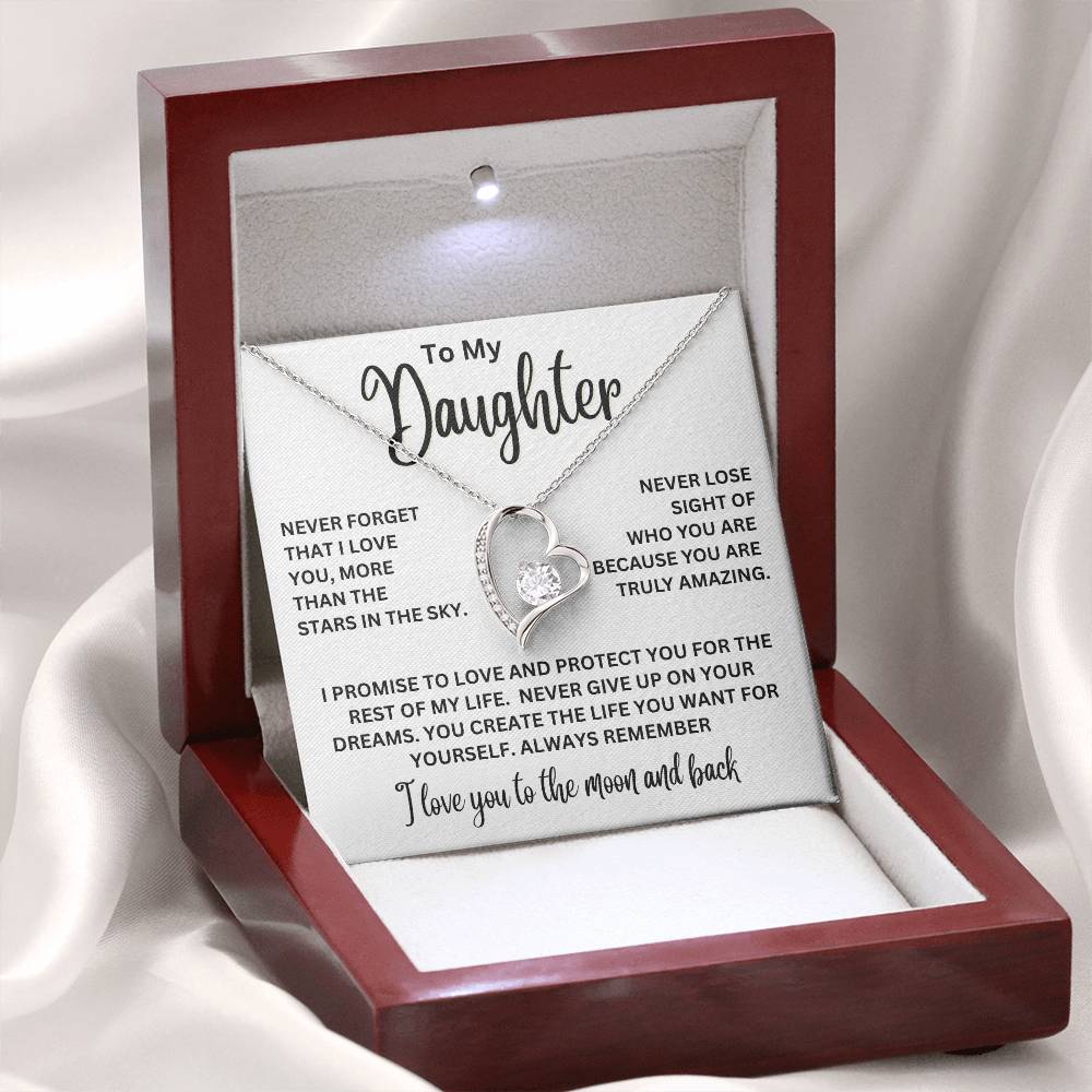 To My Daughter Necklace - I Promise To Love and Protect You - Forever Love Necklace