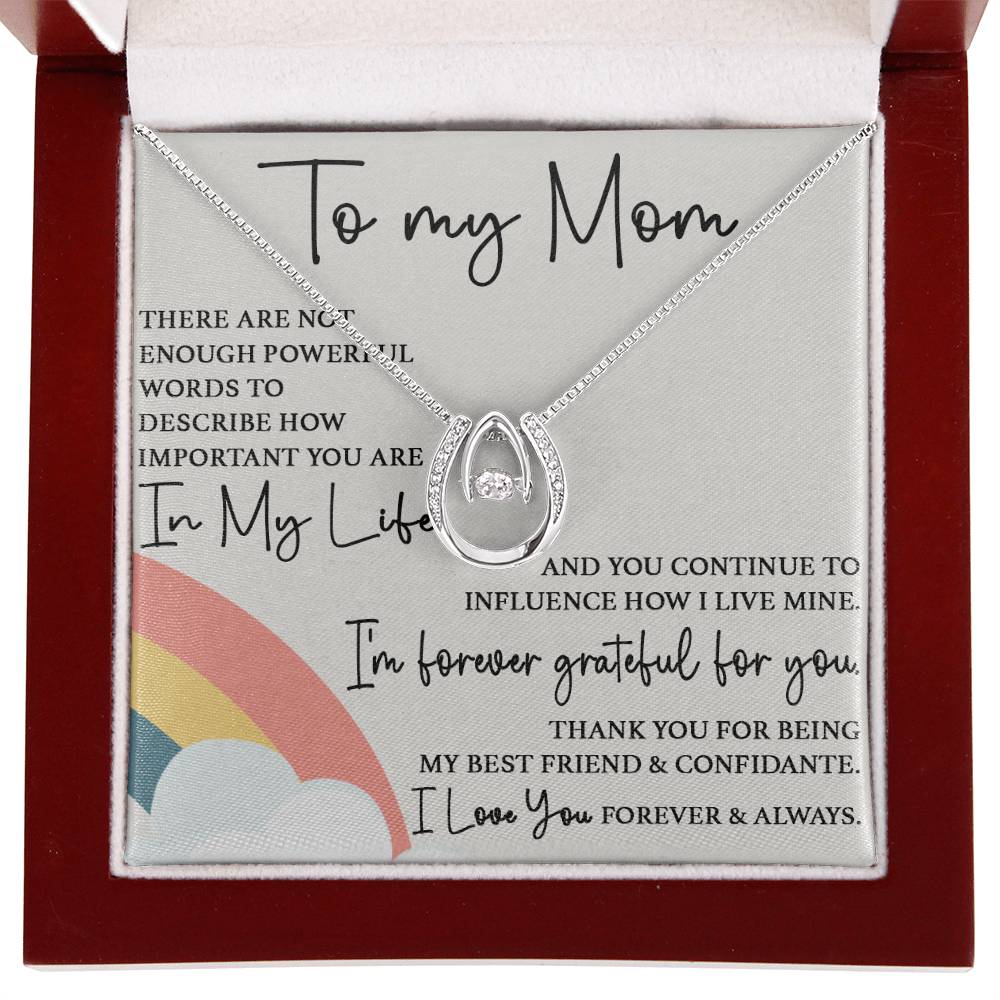 To My Mom - I'm Forever Grateful For You - Lucky In Love Necklace - Sentimental Gift for Mom