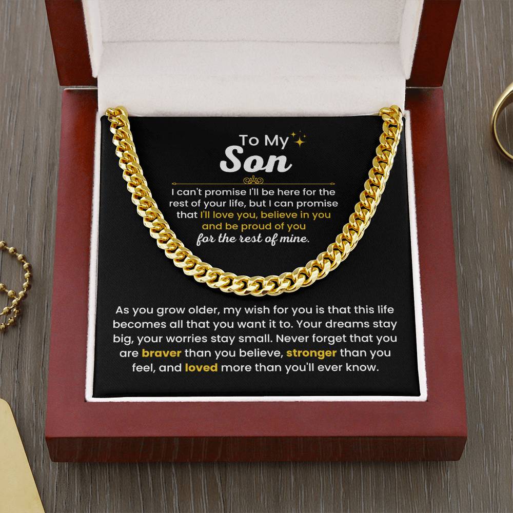 To My Son - I Believe in you - Chain Link Chain from Parents