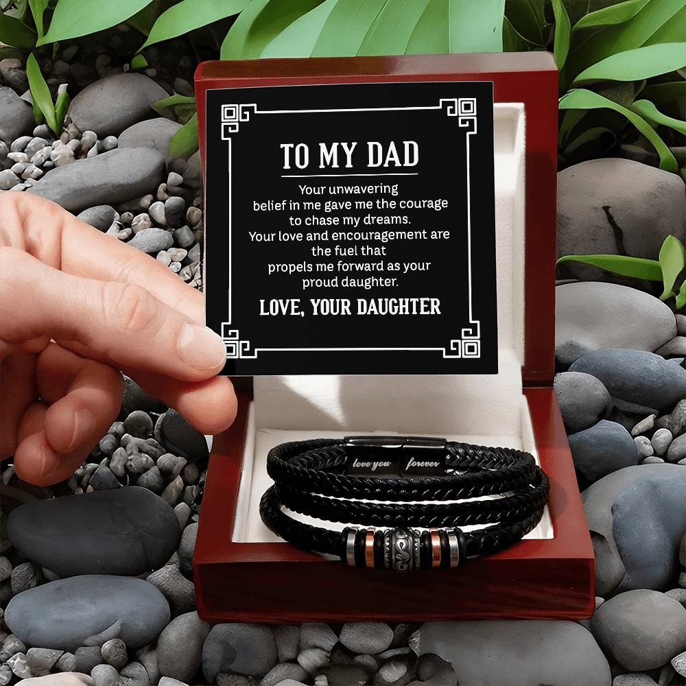 To My Dad Bracelet - Gift for Dad from Daughter - Love You Forever Bracelet