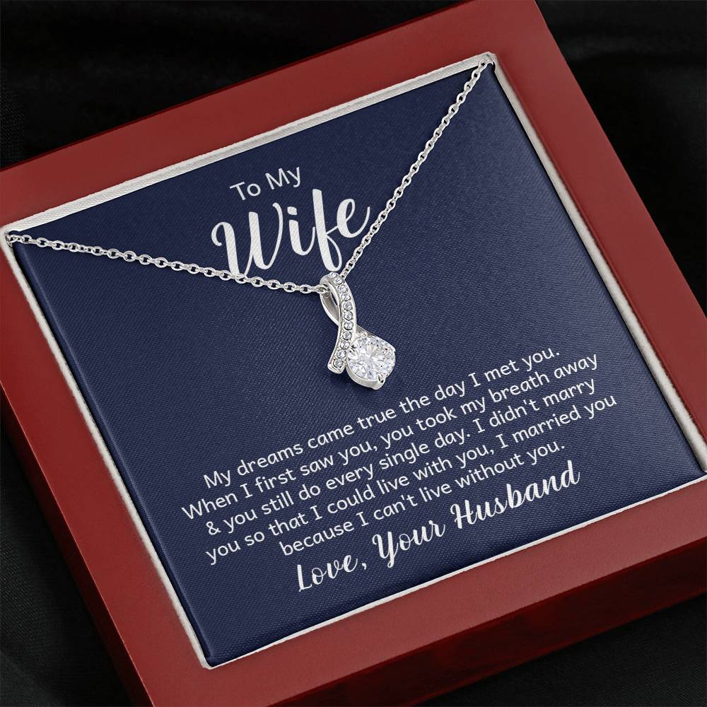 To My Wife Necklace - Heartwarming Gift from Husband for Birthday, Anniversary & Valentine’s Day - Alluring Beauty Necklace