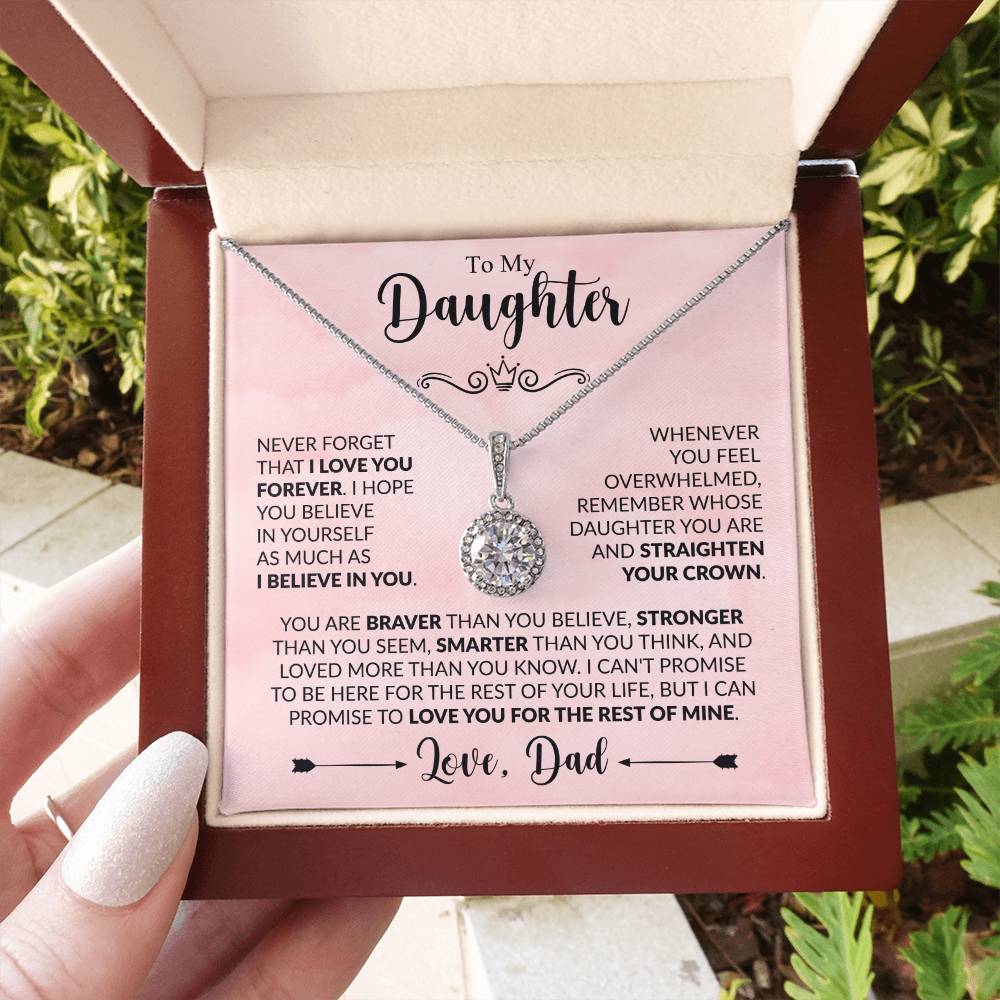 To My Daughter Necklace – Perfect Daughter Gift for Graduation & Birthday from Dad – Eternal Hope Necklace