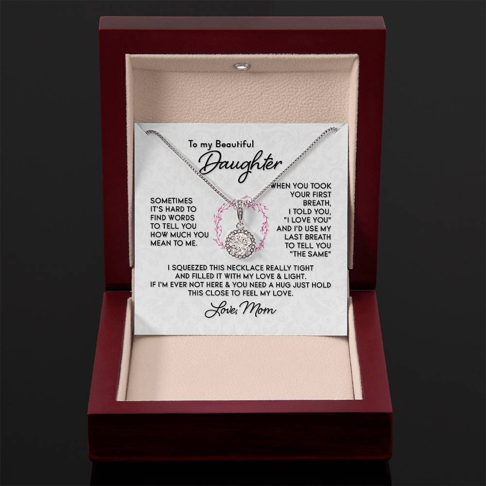 To My Daughter Necklace – Graduation & Christmas Gift from Mom – Eternal Hope Necklace