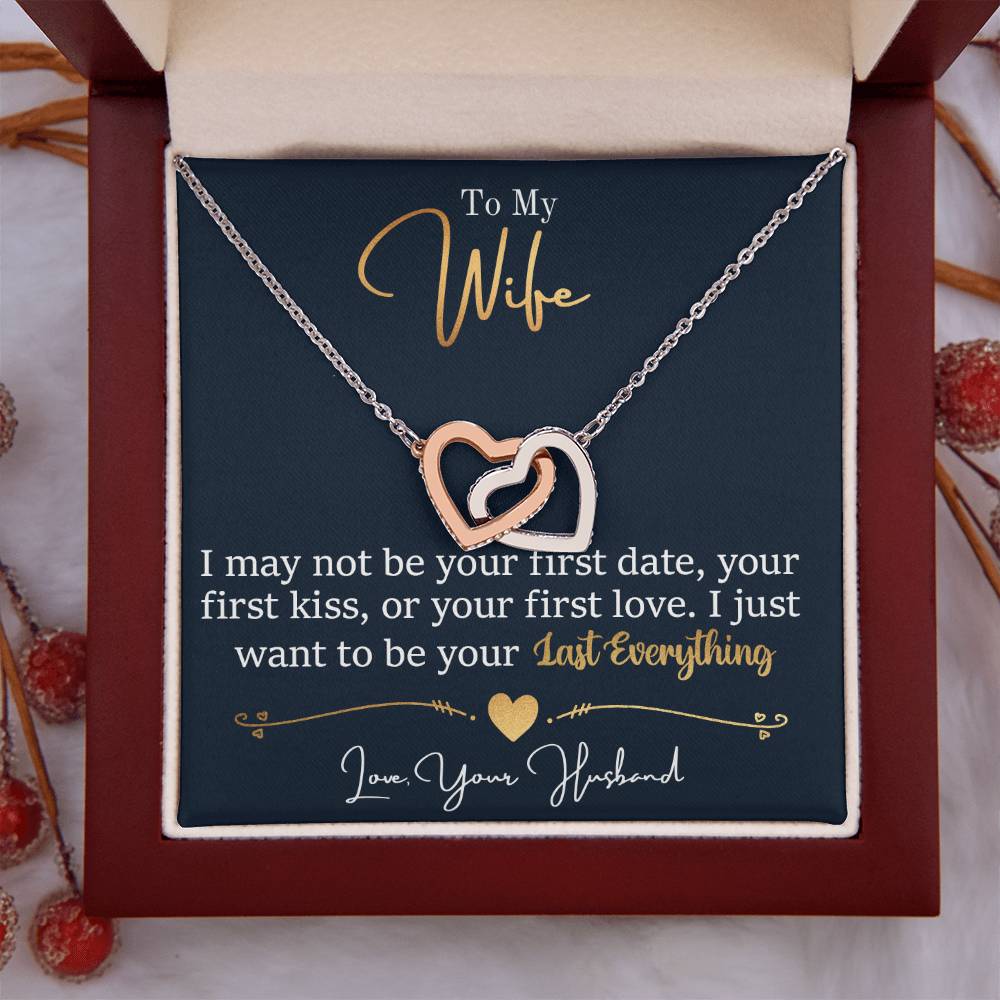 Heartfelt Wife Jewelry - Love Gift from Husband for Birthday, Anniversary & Valentine’s Day - Interlocking Hearts Necklace