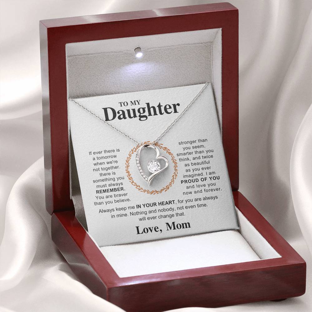 To My Daughter Necklace - Beautiful Jewelry for Christmas & Mother Daughter Love - Forever Love Necklace