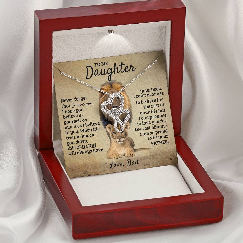 To My Daughter - I can't promise to be here for the rest of your life - Daughter Gift from Dad - Heart-to-heart Pendant Necklace