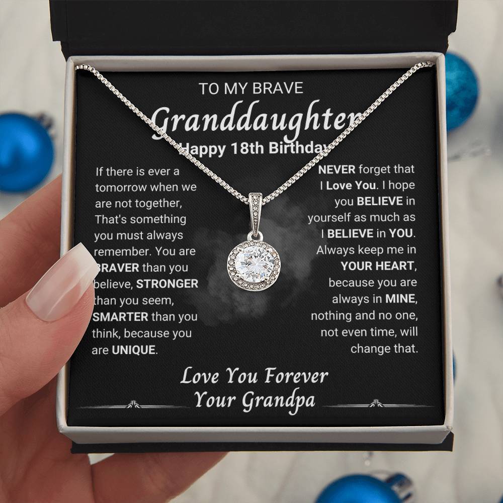 To My Brave Granddaughter | Happy 18th Birthday Gift from Grandpa | Eternal Hope Necklace
