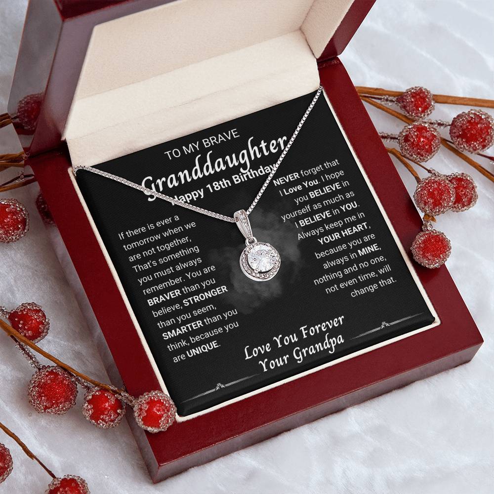 To My Brave Granddaughter | Happy 18th Birthday Gift from Grandpa | Eternal Hope Necklace