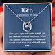 16th Birthday Wish Gift Necklace For Her
