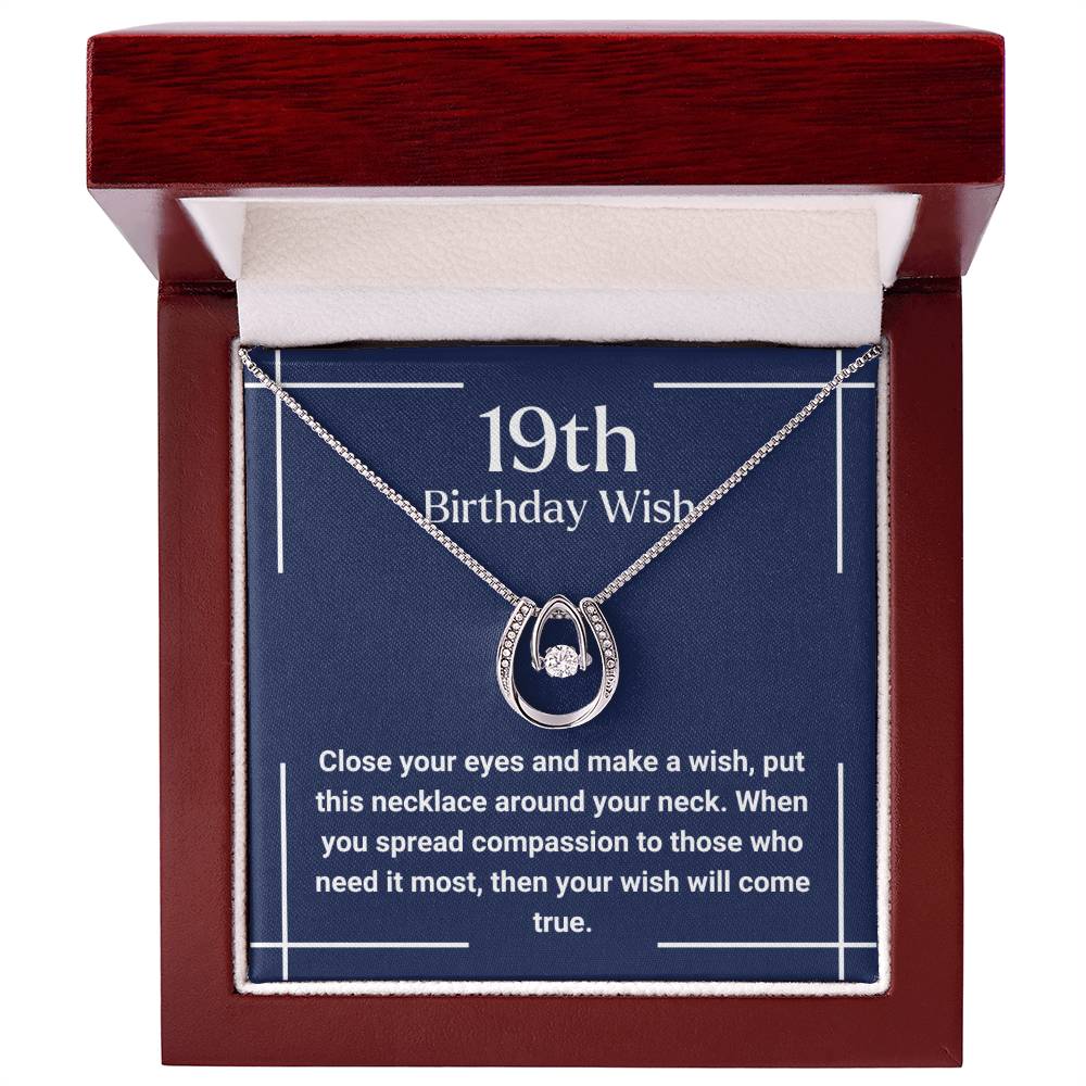 19th Birthday Wish Necklace Gift For Her