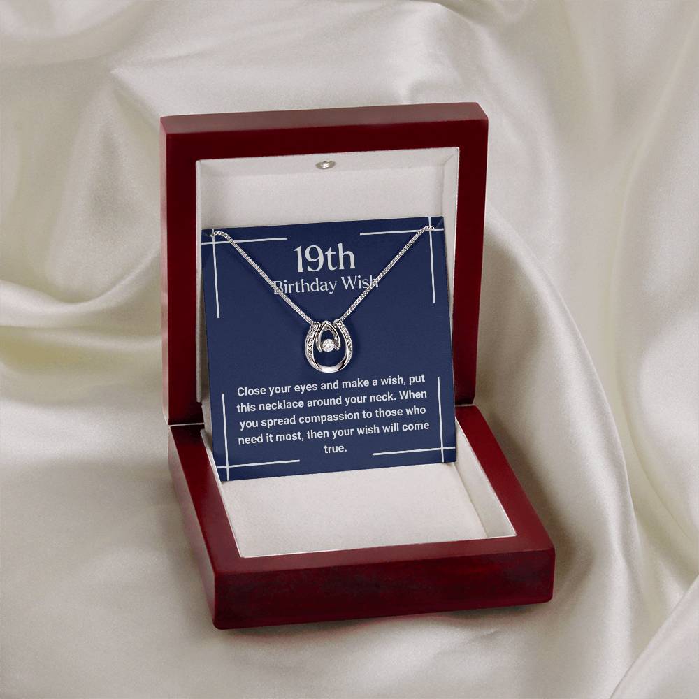 19th Birthday Wish Necklace Gift For Her