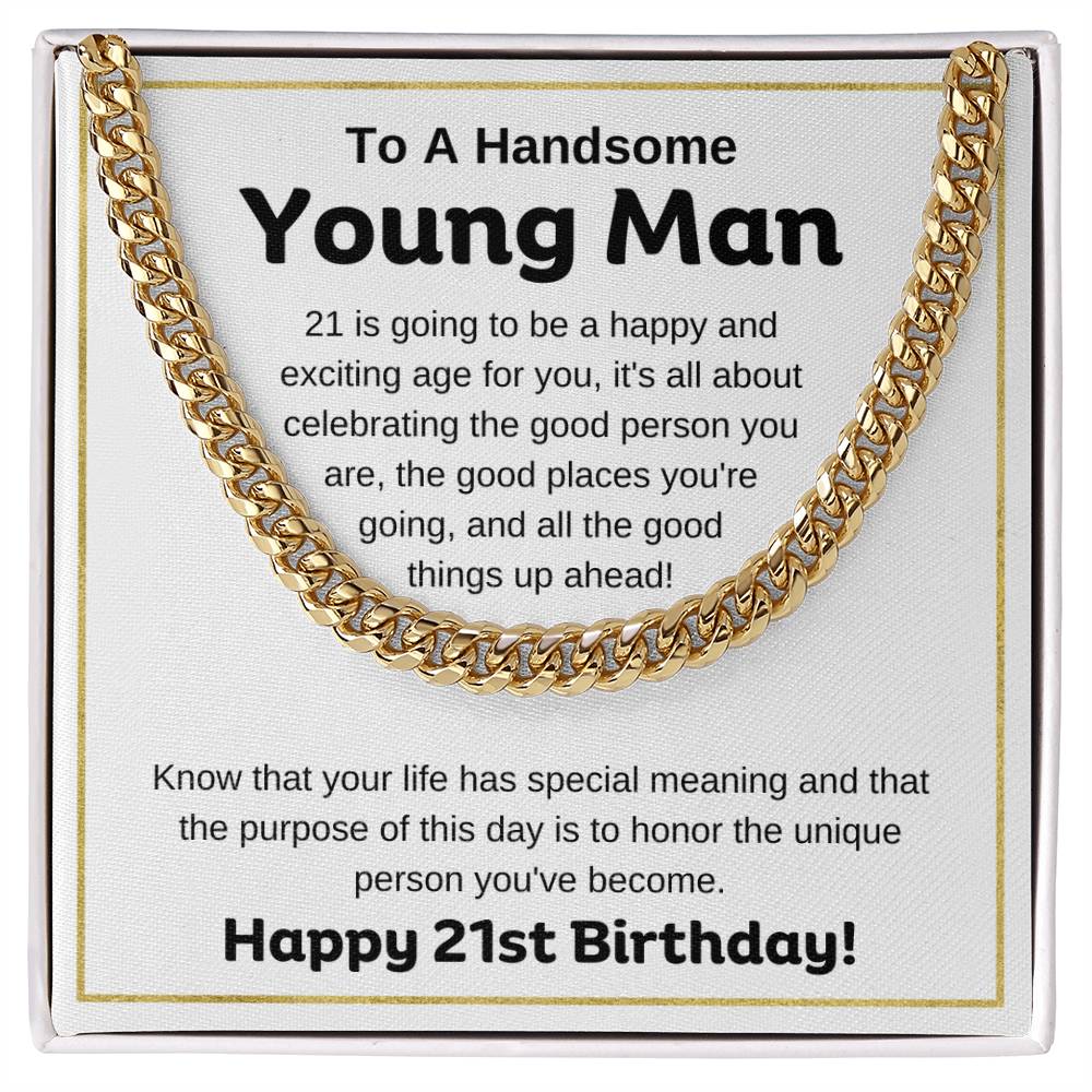 21st Birthday Gift For Young Man | Cuban Link Chain for Him