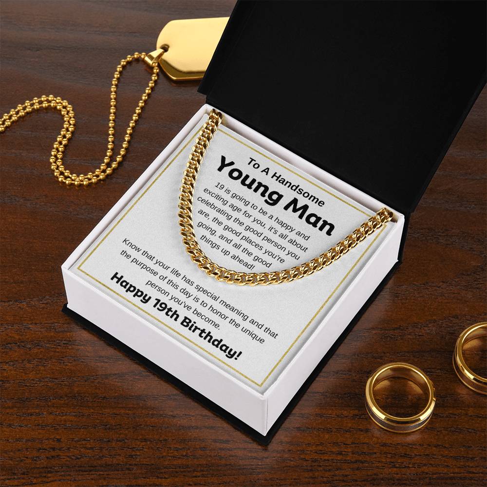 19th Birthday Gift For Young Man | Cuban Link Chain for Him