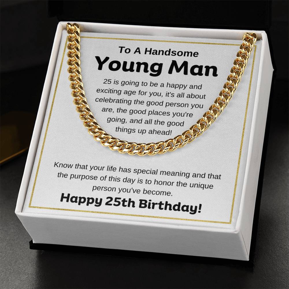 25th Birthday Gift For Young Man | Cuban Link Chain
