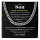 To My Son | 18th Birthday Gift From Mom | You're My Son, Cuban Link Chain