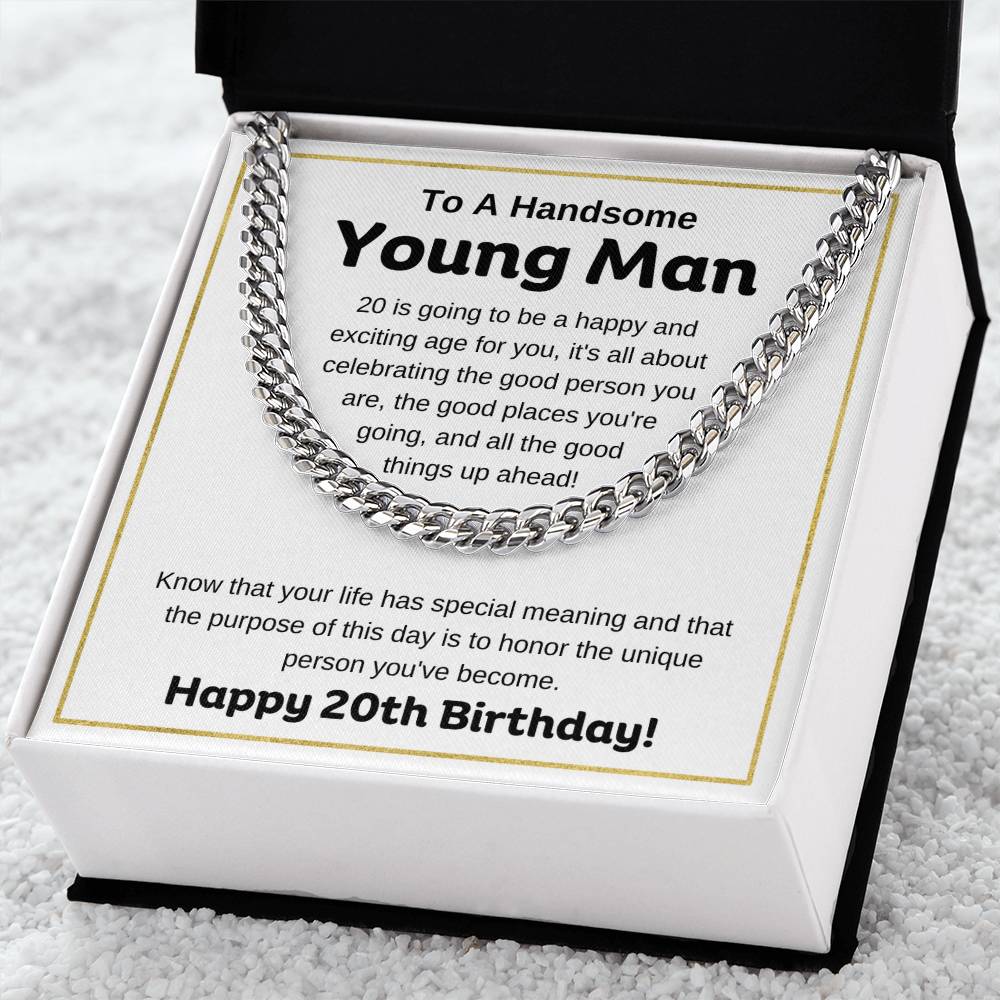 20th Birthday Gift For Young Man | Cuban Link Chain for Him