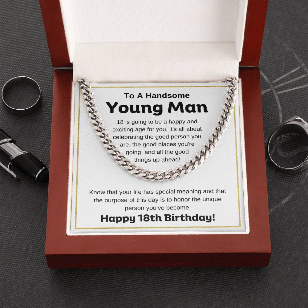 18th Birthday Gift for Young Man | Cuban Link Chain for Son