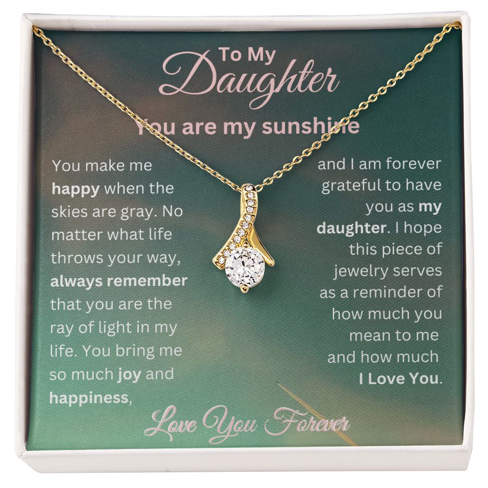 To My Daughter Gift 18K Gold Necklace